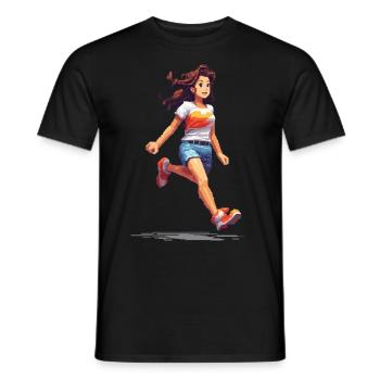 Retro Gamer Pixel Vintage Gaming Fun Design - Men's T-Shirt - black - Front - AI Model Male 178 light (178cm)