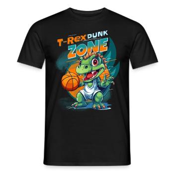 Basket-ball Dinosaure T-Rex Animal Player Cartoon - T-shirt homme - noir - Devant - AI Model Male 178 light (178cm)