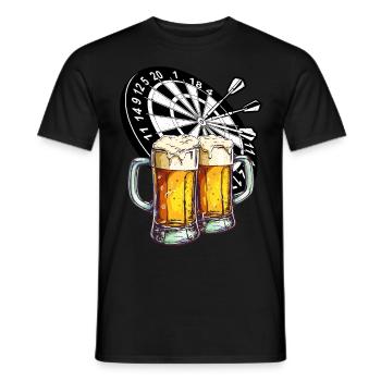 Darts, Beer, Darts, Alcohol, Drinking, Booze, Pub - Men's T-Shirt - black - Front - AI Model Male 178 light (178cm)