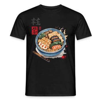 Ukiyo-E Ramen Iconic Vintage Japan Streetwear - T-shirt homme - noir - Devant - AI Model Male 178 light (178cm)