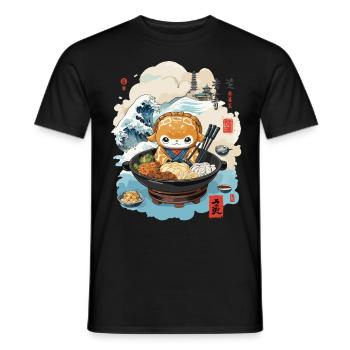 Shabu Shabu Ukiyo-E Kawaii Design Culinaire Japonais - T-shirt homme - noir - Devant - AI Model Male 178 light (178cm)