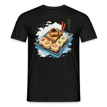 Design esthétique japonais Sushi Streetwear - T-shirt homme - noir - Devant - AI Model Male 178 light (178cm)