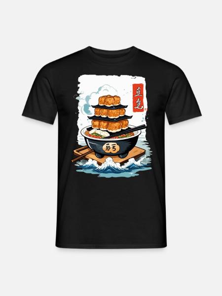 Asian Food Kanji Sign Aesthetic Design - Men's T-Shirt - black