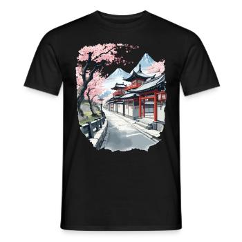 Japon Vintage Esthétique Rétro Streetwear Design - T-shirt homme - noir - Devant - AI Model Male 178 light (178cm)