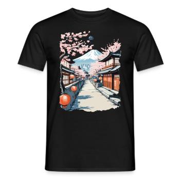 Tokyo Retro Streetwear Japan Edo Time Aesthetic - Men's T-Shirt - black - Front - AI Model Male 178 light (178cm)