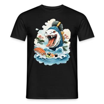 Sushi Rice Monster Japon Art Streetwear - T-shirt homme - noir - Devant - AI Model Male 178 light (178cm)