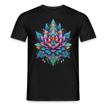 Mandala Lotus Spirituelles Aesthetic Design - Männer T-Shirt - Schwarz - Vorne - AI Model Male 178 light (178cm)