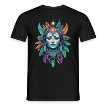 amérindien Mardi Gras Mandala - T-shirt homme - noir - Devant - AI Model Male 178 light (178cm)