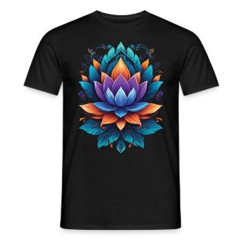 Spirituelle Lotus-Mandala Zen Aesthetic Style - Männer T-Shirt - Schwarz - Vorne - AI Model Male 178 light (178cm)