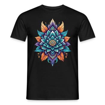 Lotus spirituel fleur de vie esthétique magique - T-shirt homme - noir - Devant - AI Model Male 178 light (178cm)