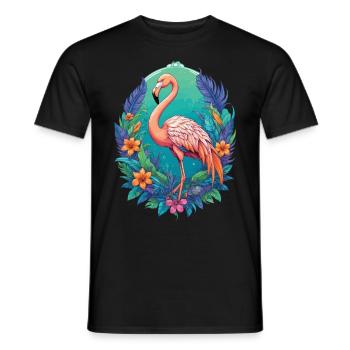 Aesthetic Flamingo Spirituelles Mandala Design - Männer T-Shirt - Schwarz - Vorne - AI Model Male 178 light (178cm)