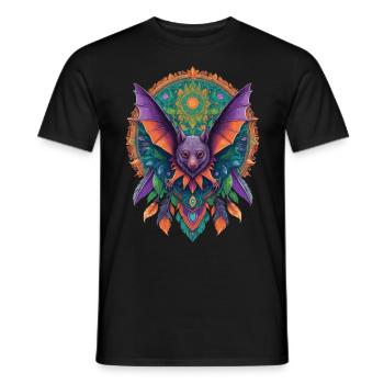 Flughund Mandala Traumfänger Design - Männer T-Shirt - Schwarz - Vorne - AI Model Male 178 light (178cm)