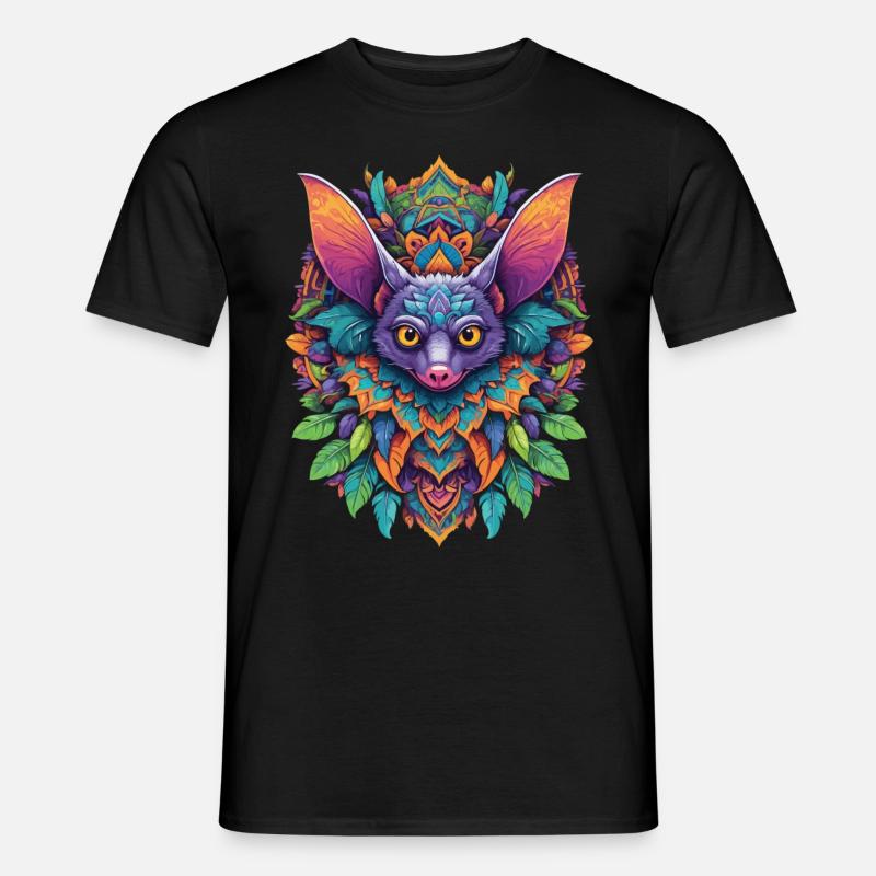 Fledermaus Mandala Traumfänger Design - Männer T-Shirt - Schwarz