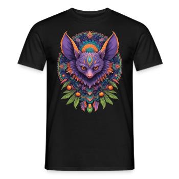 Fledermaus Spirituelles Mandala Design - Männer T-Shirt - Schwarz - Vorne - AI Model Male 178 light (178cm)