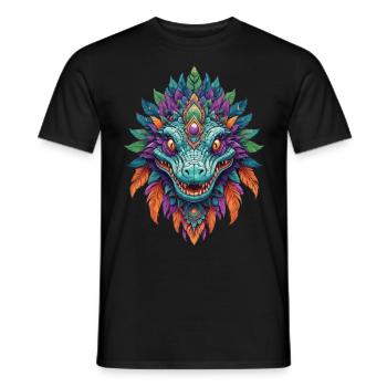 Alligator Traumfänger Mandala Design - Männer T-Shirt - Schwarz - Vorne - AI Model Male 178 light (178cm)