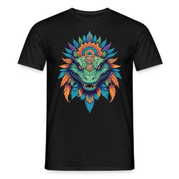 Krokodil Totemtier Mandala Design - Männer T-Shirt - Schwarz - Vorne - AI Model Male 178 light (178cm)
