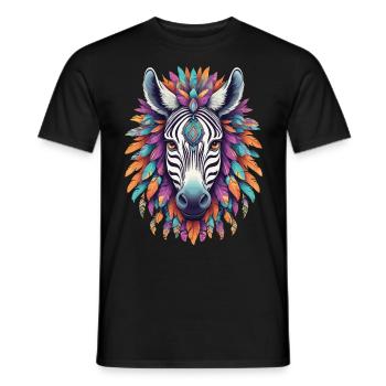 Zebra Mandala Dream Catcher Design - T-shirt homme - noir - Devant - AI Model Male 178 light (178cm)