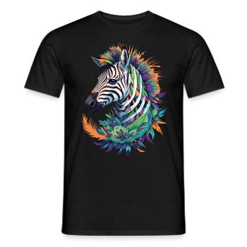 Zebra Spiritual Mandala Dream Catcher Design - Men's T-Shirt - black - Front - AI Model Male 178 light (178cm)
