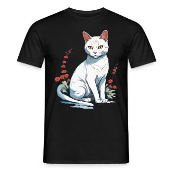 Hauskatzen Besitzer Niedliche Katze Katzen Dame - Männer T-Shirt - Schwarz - Vorne - AI Model Male 178 light (178cm)