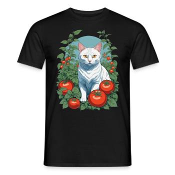 Garden Cat Cute Pet Love - Men's T-Shirt - black - Front - AI Model Male 178 light (178cm)
