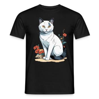Hauskatzen Besitzer Niedliche Katze Katzen Dame - Männer T-Shirt - Schwarz - Vorne - AI Model Male 178 light (178cm)