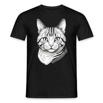 Hauskatzen Besitzer Niedliche Katze Katzen Dame - Männer T-Shirt - Schwarz - Vorne - AI Model Male 178 light (178cm)