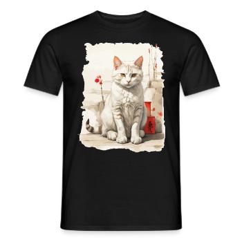 Hauskatzen Besitzer Niedliche Katze Katzen Dame - Männer T-Shirt - Schwarz - Vorne - AI Model Male 178 light (178cm)