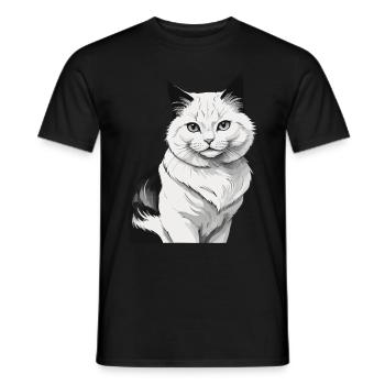 Hauskatzen Besitzer Niedliche Katze Katzen Dame - Männer T-Shirt - Schwarz - Vorne - AI Model Male 178 light (178cm)