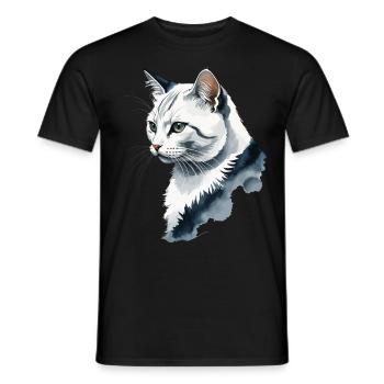 Cute Cat Design for Domestic Cat Owners - Men's T-Shirt - black - Front - AI Model Male 178 light (178cm)