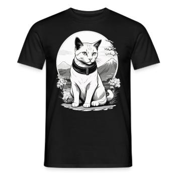 Hauskatzen Besitzer Niedliche Katze Katzen Dame - Männer T-Shirt - Schwarz - Vorne - AI Model Male 178 light (178cm)