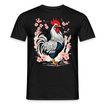 Esthétique du coq asiatique pour les amateurs de poulet - T-shirt homme - noir - Devant - AI Model Male 178 light (178cm)