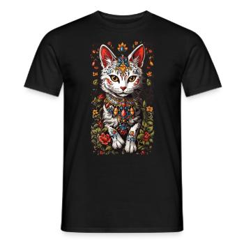 Mexikanische Katze Niedliche Katzen Dame Besitzer - Männer T-Shirt - Schwarz - Vorne - AI Model Male 178 light (178cm)