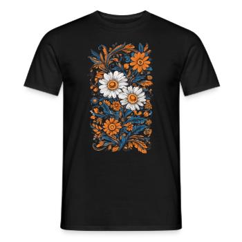 Chamomile Vintage Floral Design Aesthetic Decoration - Men's T-Shirt - black - Front - AI Model Male 178 light (178cm)