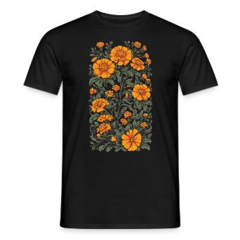 Aesthetics Tagetes Floral Decoration Vintage - Men's T-Shirt - black - Front - AI Model Male 178 light (178cm)