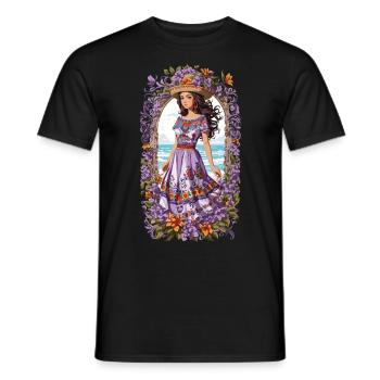 Spanische Schönheit Vintage Blumen Bohemian - Männer T-Shirt - Schwarz - Vorne - AI Model Male 178 light (178cm)