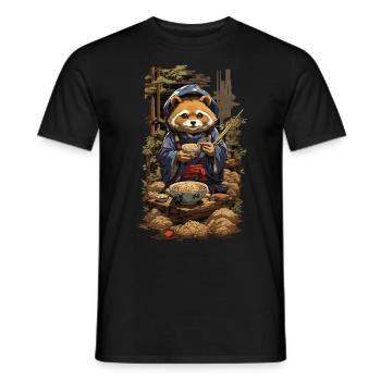 Chien viverrin japonais Ramen Soupes de nouilles esthétique - T-shirt homme - noir - Devant - AI Model Male 178 light (178cm)