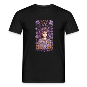 Vintage Floral Design Esthétique Streetwear Décoration - T-shirt homme - noir - Devant - AI Model Male 178 light (178cm)