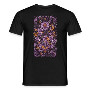 Floral Decoration Vintage Aesthetic Streetwear - Men's T-Shirt - black - Front - AI Model Male 178 light (178cm)