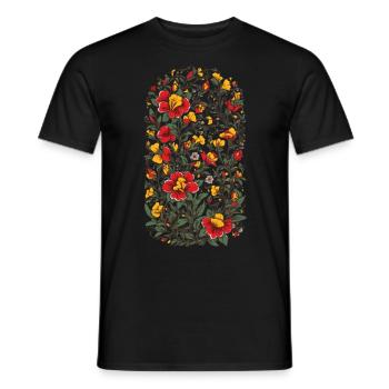 Blumen Deko Ästhetische Streetwear Design - Männer T-Shirt - Schwarz - Vorne - AI Model Male 178 light (178cm)