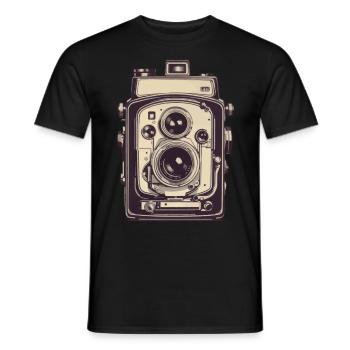 Appareil photo Vintage esthétique photographe rétro - T-shirt homme - noir - Devant - AI Model Male 178 light (178cm)