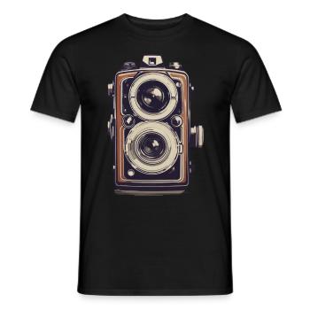 Vintage Photo Camera Aesthetic Photographer Retro - Men's T-Shirt - black - Front - AI Model Male 178 light (178cm)