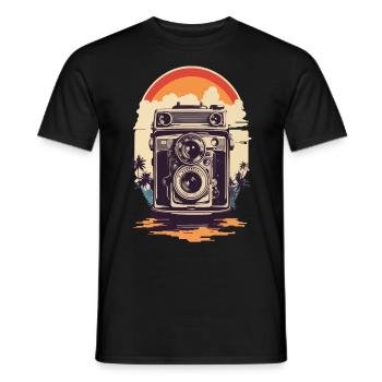 Vintage Photo Camera Aesthetic Photographer Retro - Men's T-Shirt - black - Front - AI Model Male 178 light (178cm)