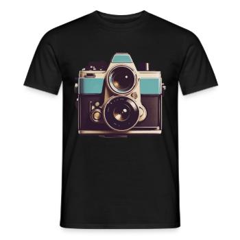 Appareil photo vintage esthétique rétro appareil photo - T-shirt homme - noir - Devant - AI Model Male 178 light (178cm)