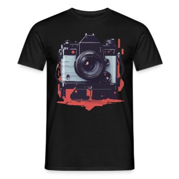 Appareil photo Vintage esthétique photographe rétro - T-shirt homme - noir - Devant - AI Model Male 178 light (178cm)