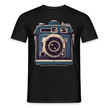Appareil photo vintage esthétique rétro appareil photo - T-shirt homme - noir - Devant - AI Model Male 178 light (178cm)