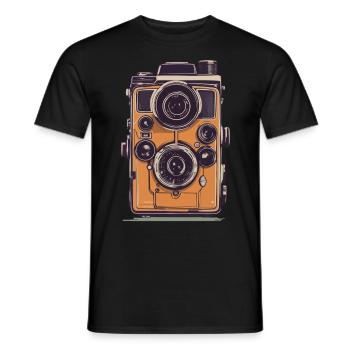 Vintage Photo Camera Aesthetic Retro Camera - Men's T-Shirt - black - Front - AI Model Male 178 light (178cm)