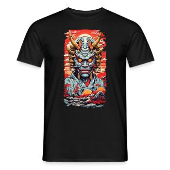 Aesthetics Yokai Oni Ukiyo-E Japanese Demon Style - Men's T-Shirt - black - Front - AI Model Male 178 light (178cm)