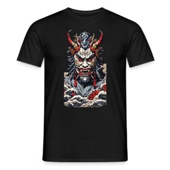 Aesthetic Yokai Oni Ukiyo-E Japan Demon Style - Men's T-Shirt - black - Front - AI Model Male 178 light (178cm)
