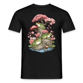 Goblincore Streetwear Aesthetic Vintage Frog - Men's T-Shirt - black - Front - AI Model Male 178 light (178cm)
