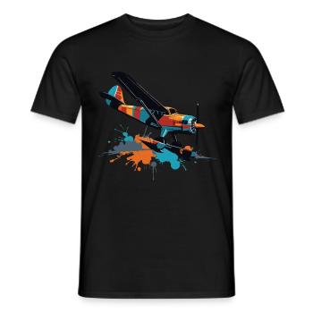 Model Airplane Pilot Airplane Hobby Airplane - Men's T-Shirt - black - Front - AI Model Male 178 light (178cm)